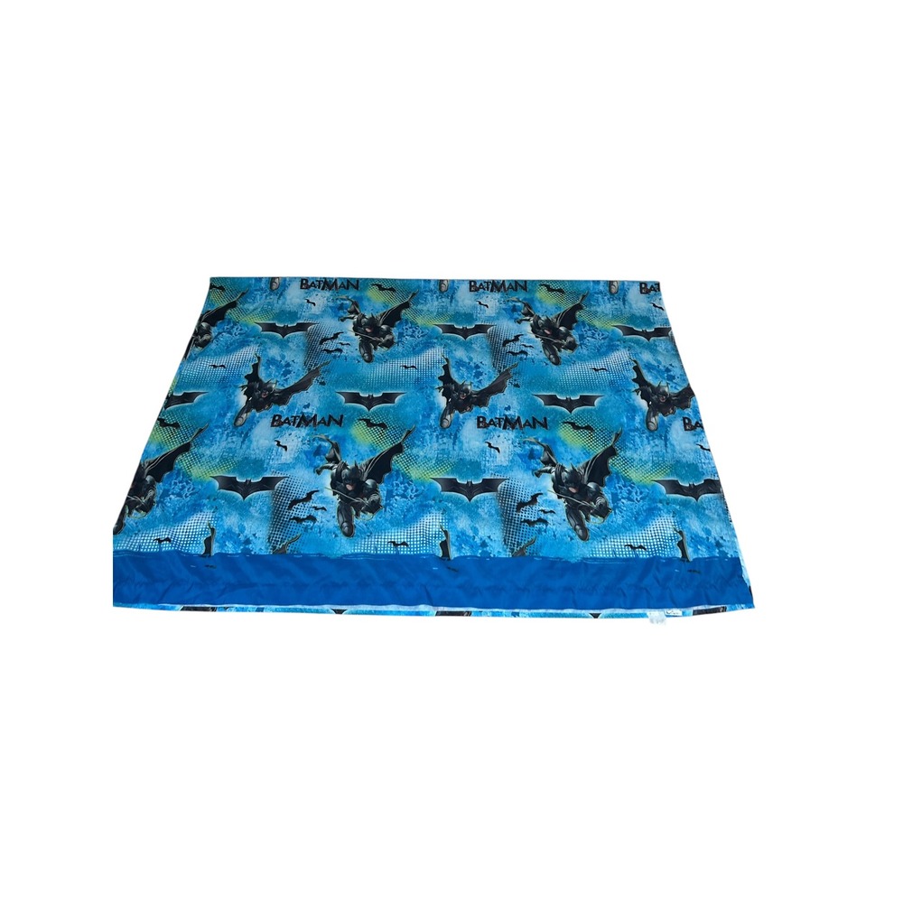 Batman DC Comics Superhero Blue Twin Flat Bed Sheet All Over Print Fabric
